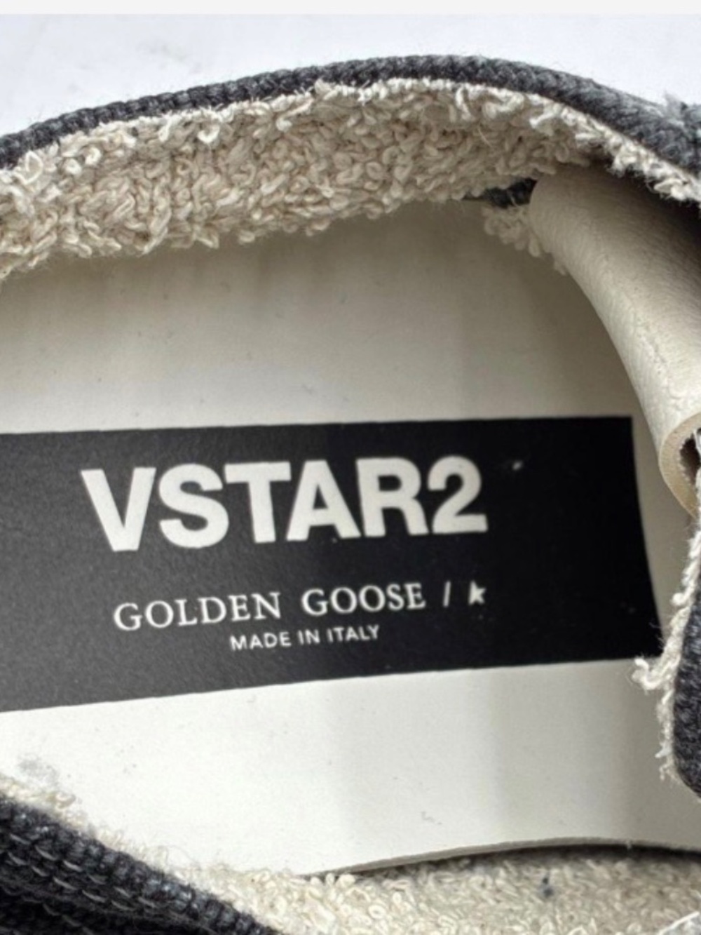 Golden Goose V-Star 2 Black Canvas Star Low Top Sneakers New - Picture 5 of 7